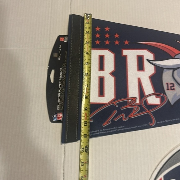 Patriots Brady decorative fabric helmet and pennant with the Goat blue red white - Picture 5 of 7